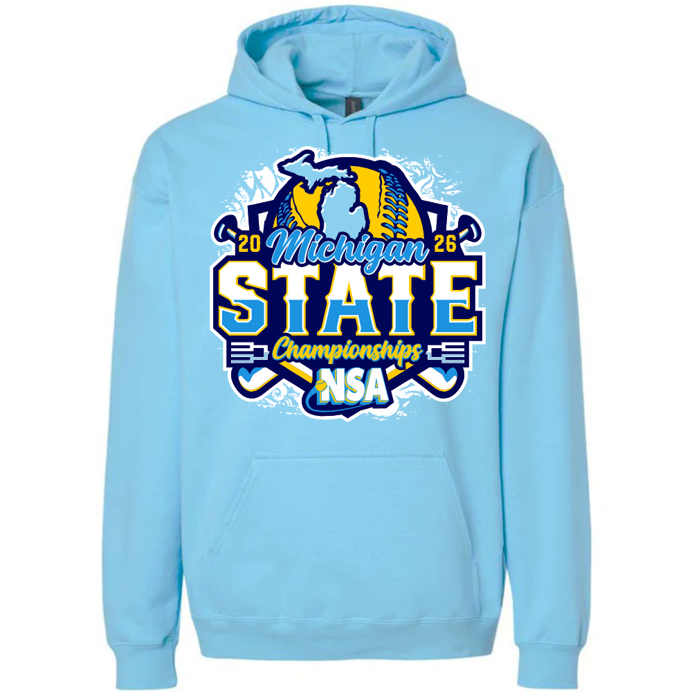 2026 NSA Michigan State Championships Fastpitch Tournament Shirt & Hoodie T-Shirt / Sky Blue / Youth Large (14-16)