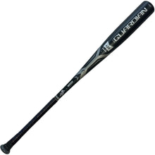 A 2022 Stinger Guardian (-3) BBCOR baseball bat by Stinger Sports, featuring a black and silver design with "GUARDIAN" printed boldly on the barrel and a balanced swing weight, is displayed on a white background.