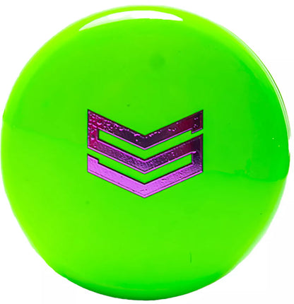 The 2026 Soldier Tank2 (-3) BBCOR Baseball Bat by Soldier Sports features a metallic purple chevron logo on bright neon green, inspired by power alloy technology, shown against a plain white background.