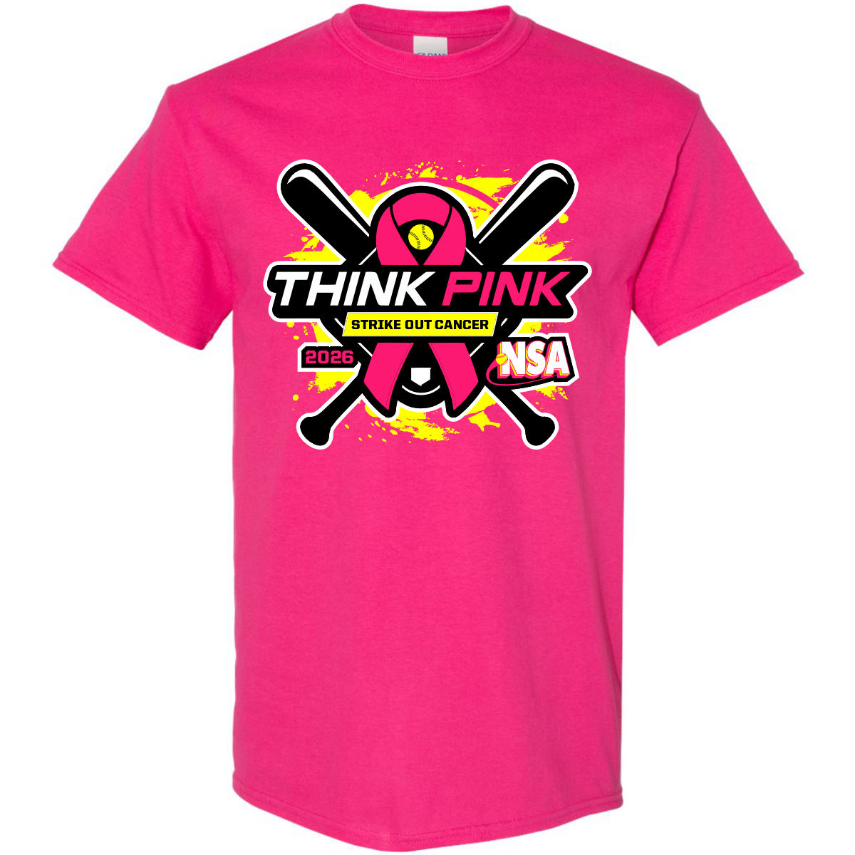2026 NSA Think Pink Strike Out Cancer Fastpitch Tournament Shirt