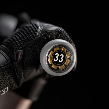 A close-up of the 2024 Victus Vandal Lev3 (-3) BBCOR Baseball Bat: VCBV3 (USED) by Victus, designed for optimal swing speed.