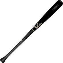 The Victus JC24 Pro Reserve Maple Wood Bat (VRWMJC24-MBK/BKW) is a balanced black maple bat with gold Victus script and white accents on the barrel, displayed against a plain white background.