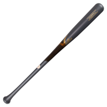 The Victus Jackson Merrill M3RRILL Pro Reserve VRWMM3RRILL is a black maple wood bat with a glossy finish, gold branding, and a slightly flared knob at the handle, shown against a white background.