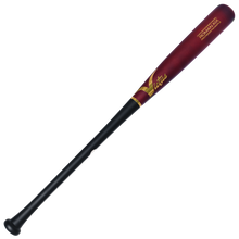 A Victus Roman Anthony ROMANXIX Pro Reserve Maple Wood Bat: VRWMROMAN with a black handle and a deep red barrel featuring gold lettering that reads ROMAN XIX.