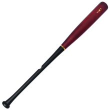 A Victus Roman Anthony ROMANXIX Pro Reserve Maple Wood Bat (VRWMROMAN) with a dark red barrel and a black handle, separated by a gold ring.