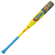 The 2026 Victus Nova Lit (-10) USSSA Baseball Bat by Victus features a yellow and blue design with a blue grip, bold FLEX graphics, and is perfect as your next USSSA baseball bat.