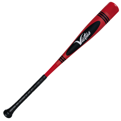 A close-up of the 2025 Victus Vibe Crayon (-10) 2 5/8" USA Baseball Bat by Victus, highlighting its sleek, one-piece aluminum design and sturdy build.