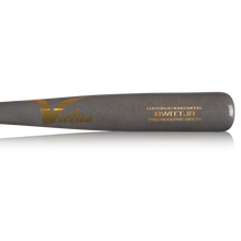 A close-up of the Victus BWITT JR Youth Pro Reserve Birch Wood Bat by Victus, showing gold text on gray birch against a white background.