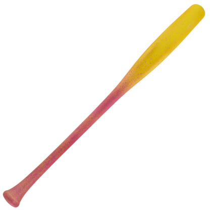 Victus ALT JR Youth Torpedo Pro Reserve Maple Wood Bat with a gradient finish transitioning from pink at the handle to yellow at the barrel.
