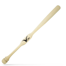 The Victus Youth Two-Hand Trainer Bat (VYTWM2HT-UN) is a light wood youth trainer with a sculpted handle and black Victus logo near the center, shown on a plain white background.