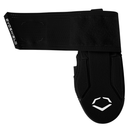 The EvoShield Sliding Mitt 2.0 (WB57537) is a black mitt with an adjustable Velcro strap and white EvoShield logo on the lower padded section, offering superior hand protection.