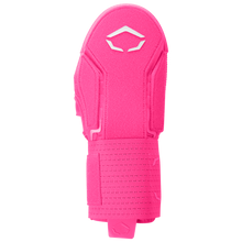 The EvoShield Sliding Mitt 2.0: WB57537 by EvoShield is a bright pink athletic wrist guard with a white geometric logo and adjustable strap, designed to protect your hand and shown on a plain white background.