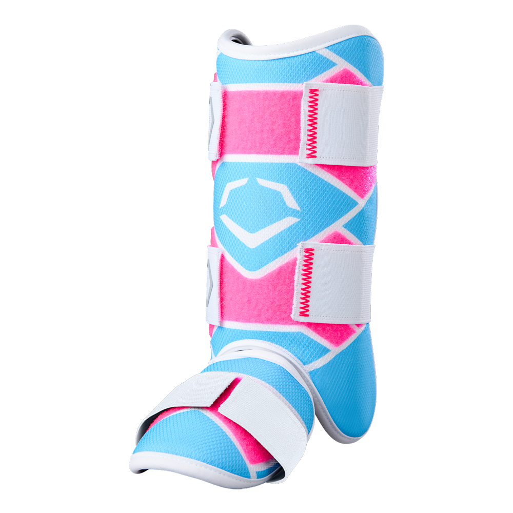 The EvoShield SRZ-2 Youth Batter's Leg Guard (WB57646) by EvoShield, shown on a plain white background, provides protective comfort for young athletes’ legs—offering reliable support and peace of mind during play.