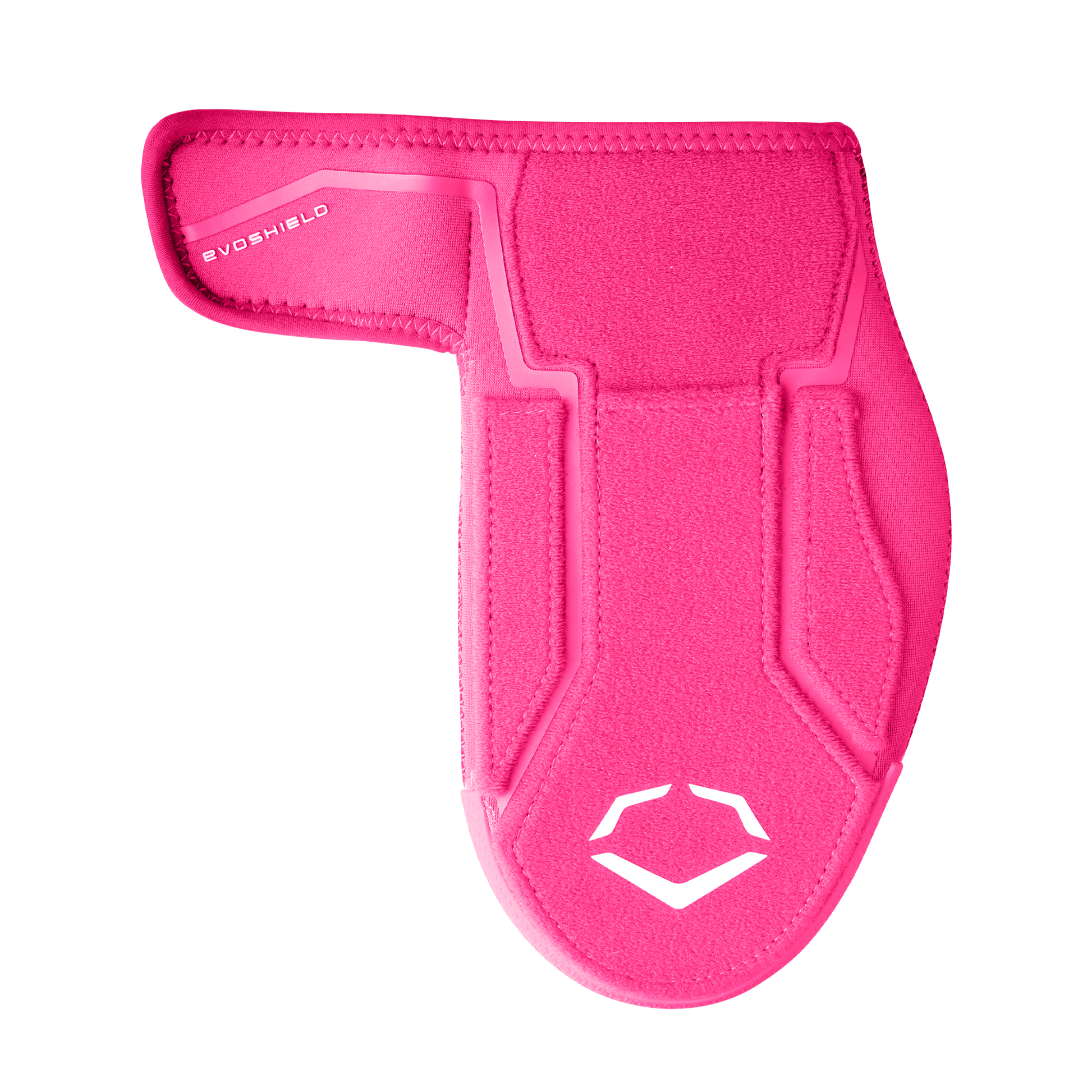 The EvoShield Shorty Sliding Mitt 2.0 (WB57728) is a bright pink baseball mitt with padded protection and a Velcro strap featuring the EvoShield logo, shown on a plain white background.