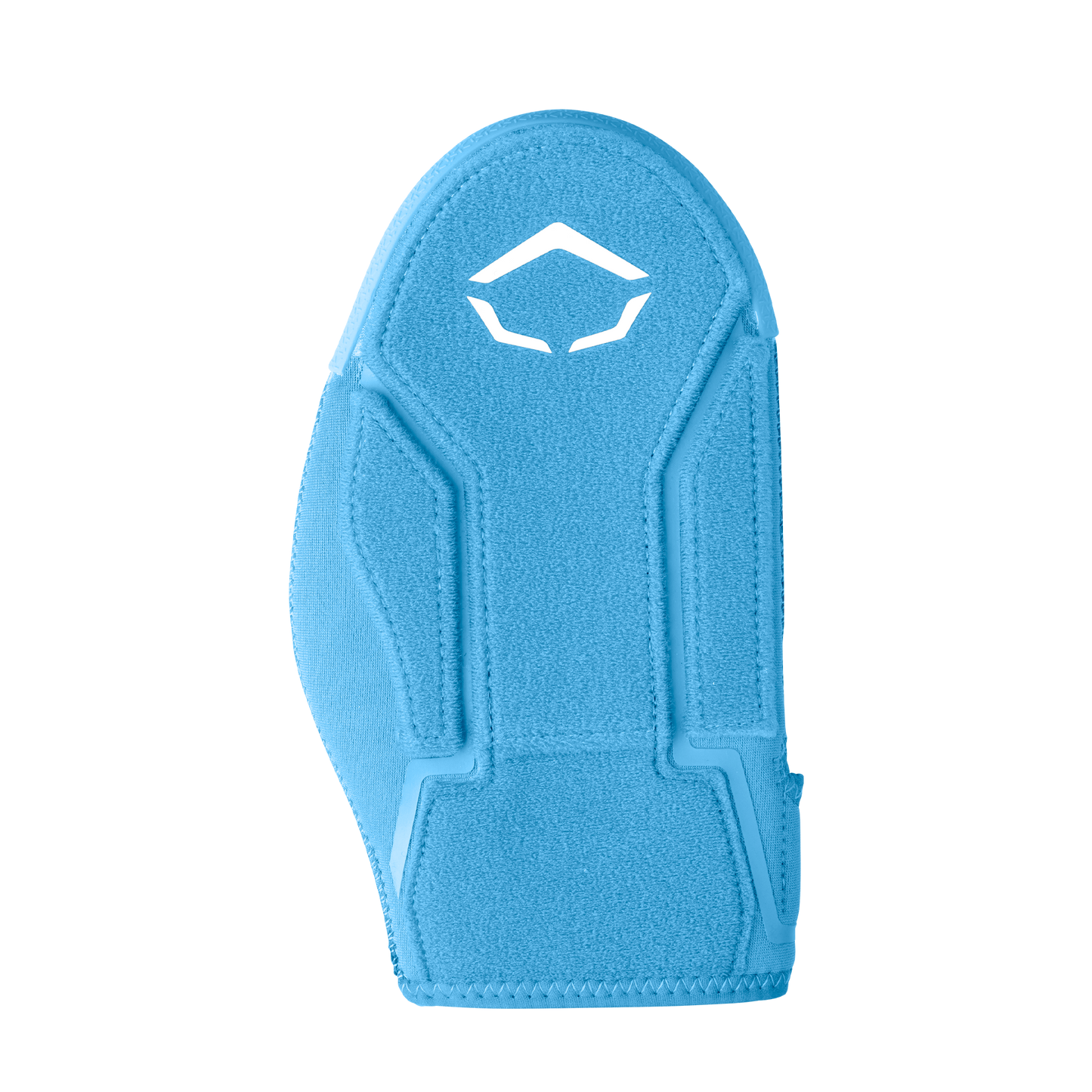 The EvoShield Shorty Sliding Mitt 2.0 (WB57728) is a blue, padded, fingerless sports glove with a white EvoShield logo near the wrist—ideal for baseball hand protection—shown on a plain white background.