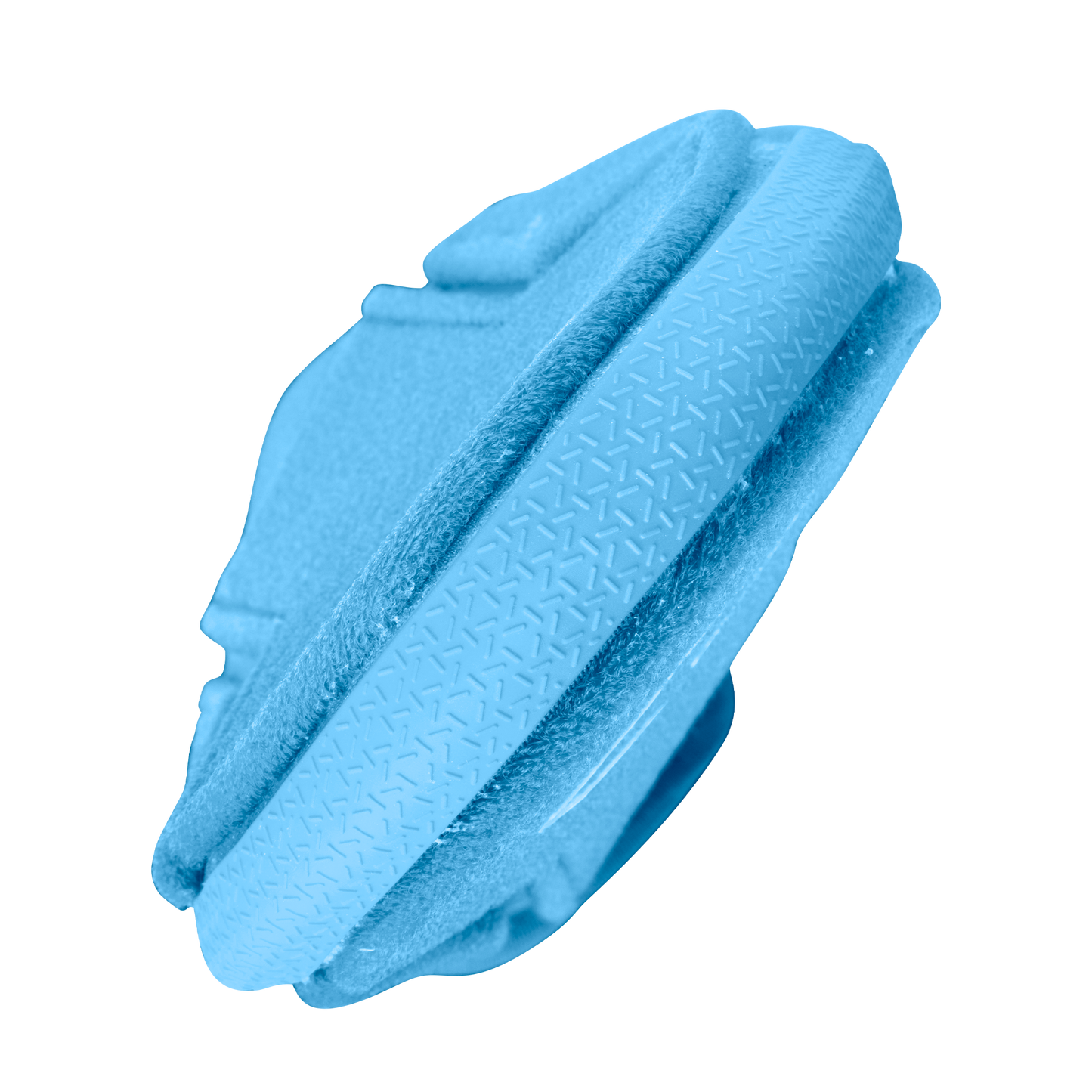 The EvoShield Shorty Sliding Mitt 2.0 (WB57728) by EvoShield is a textured, circular blue mitt with a patterned, layered design, displayed against a white background.