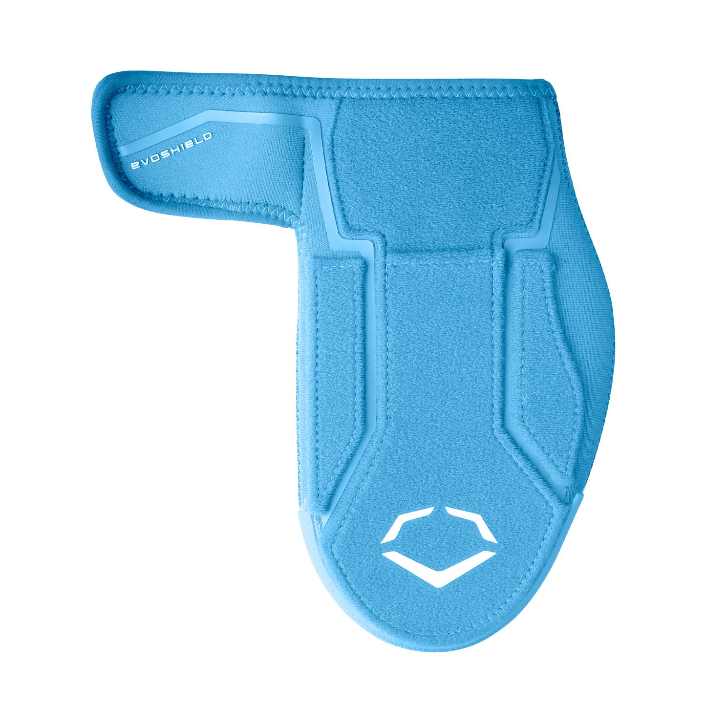 The EvoShield Shorty Sliding Mitt 2.0 (WB57728) is a blue baseball mitt with a Velcro strap for hand or wrist protection, featuring the white EvoShield logo near the bottom.