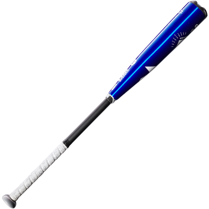 A blue and black 2023 DeMarini The Goods -10 (2 5/8") USA Baseball Bat (WBD2359010) with an X14 Alloy Barrel and white grip handle, displayed against a plain white background.