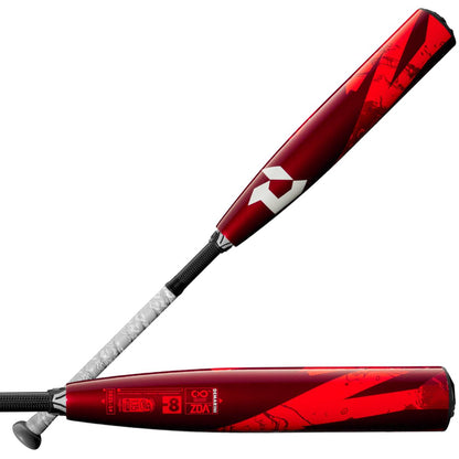 A close-up of the 2024 DeMarini ZOA (-8) USSSA Baseball Bat (WBD2467010), showcasing its Continuous Fiber Composite Barrel and advanced DeMarini design.