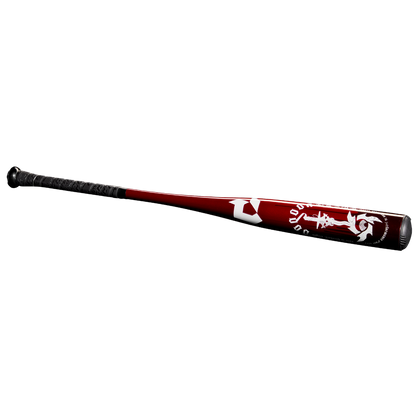 The 2025 DeMarini Voodoo One (-3) BBCOR Baseball Bat (WBD2527010 DEMO) features a red and black design with a powerful X14 Alloy Barrel.