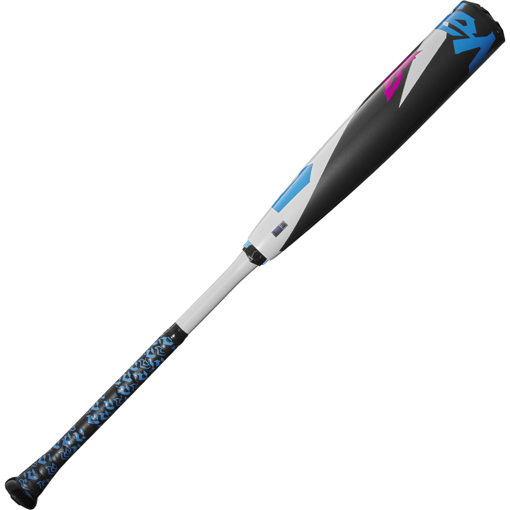 The 2025 DeMarini ZEN (-5) 2 3/4" USSSA Baseball Bat: WBD2534010 (USED) features a bold blue and white look and advanced Dark Matter Composite technology.