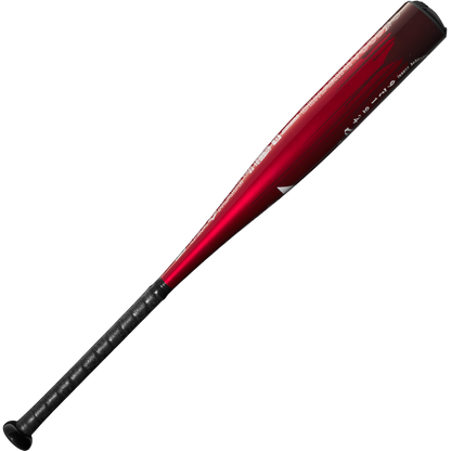 A 2025 DeMarini Voodoo One (-8) 2 3/4" USSSA Baseball Bat (WBD2539010, DEMO) in red and black with a black grip and X14 Alloy Barrel, shown on a white background.
