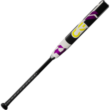 The 2025 DeMarini CF (-10) Fastpitch Softball Bat: WBD2550010 features Paraflex Plus Composite for balanced performance in a sleek black and purple design.