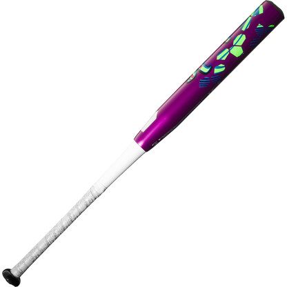 The 2025 DeMarini Spryte (-12) Fastpitch Softball Bat (WBD2553010) features a purple and white two-piece composite design.