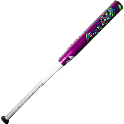 The 2025 DeMarini Spryte (-12) Fastpitch Softball Bat (WBD2553010) features a sleek two-piece composite design in purple and white.