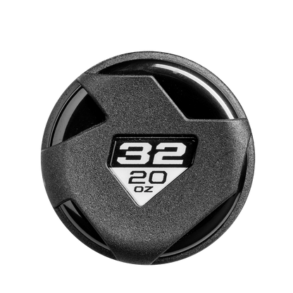 A black round object with a star and white text, inspired by the sleek 2025 DeMarini Spryte (-12) Fastpitch Softball Bat (WBD2553010) design from DeMarini.