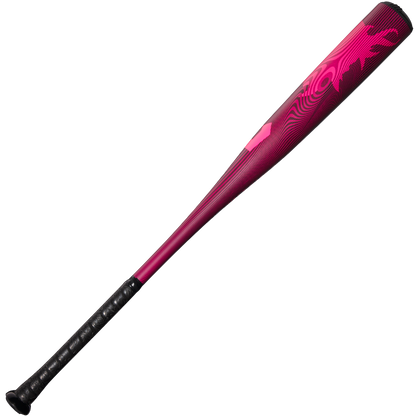 The 2024 DeMarini Voodoo One Neon Pink (-3) BBCOR Baseball Bat (WBD2557010) features a sleek metallic pink and black design, X14 Alloy Barrel, and textured black grip handle for modern style and performance.