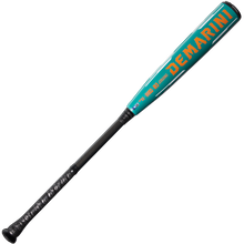 The 2026 DeMarini Omega (-3) BBCOR Baseball Bat (WBD2586010) features a teal and black design, bold orange DeMarini branding on the X14 Alloy Barrel, and a black textured grip handle, shown against a white background.