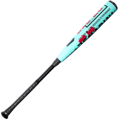 The 2026 DeMarini The Goods (-3) BBCOR Baseball Bat (WBD2588010) features a light blue X14 Alloy Barrel, bold red and black lettering, a black grip handle, and end cap—displayed on a plain white background.