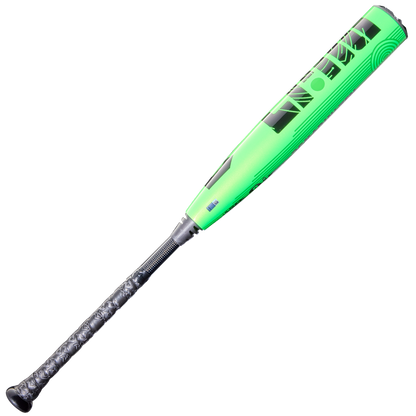 The 2026 DeMarini ZEN (-8) 2 3/4" USSSA Baseball Bat (WBD2592010) features a bright green composite barrel, black accents, a black patterned grip, and bold black "FENOX" lettering, displayed on a white background.