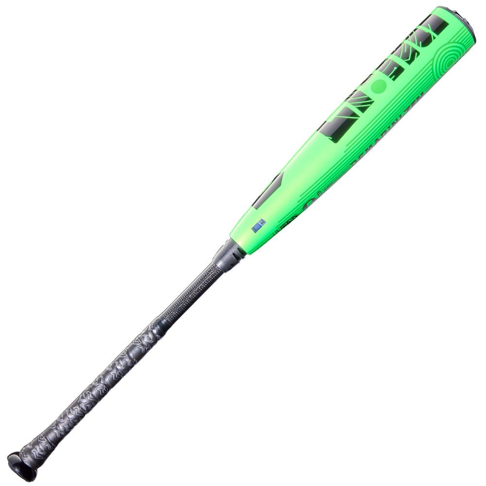 The 2026 DeMarini ZEN (-5) 2 3/4" USSSA Baseball Bat: WBD2593010 (DEMO) features a durable composite barrel in green and black.