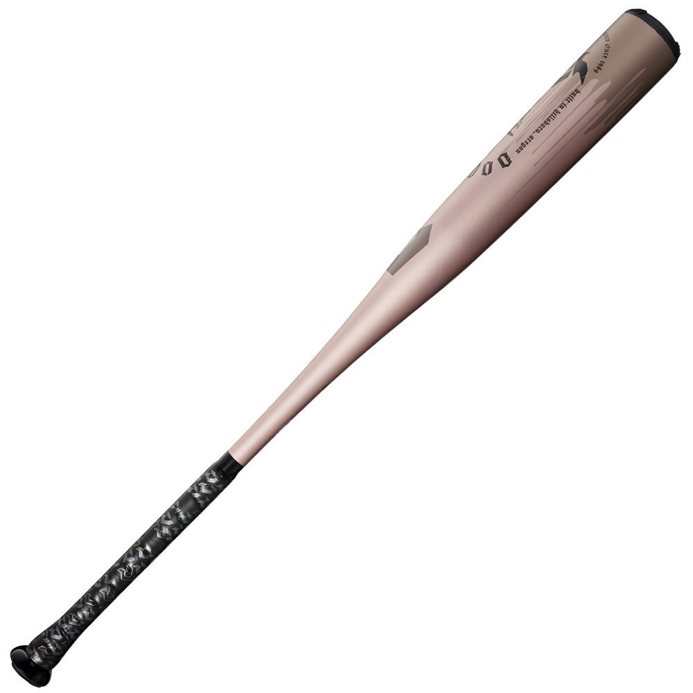 The 2025 DeMarini Voodoo One Rose Gold (-3) BBCOR Baseball Bat (WBD2628010) features a rose gold barrel, black handle, and iconic DeMarini design, combining classic style with modern performance.