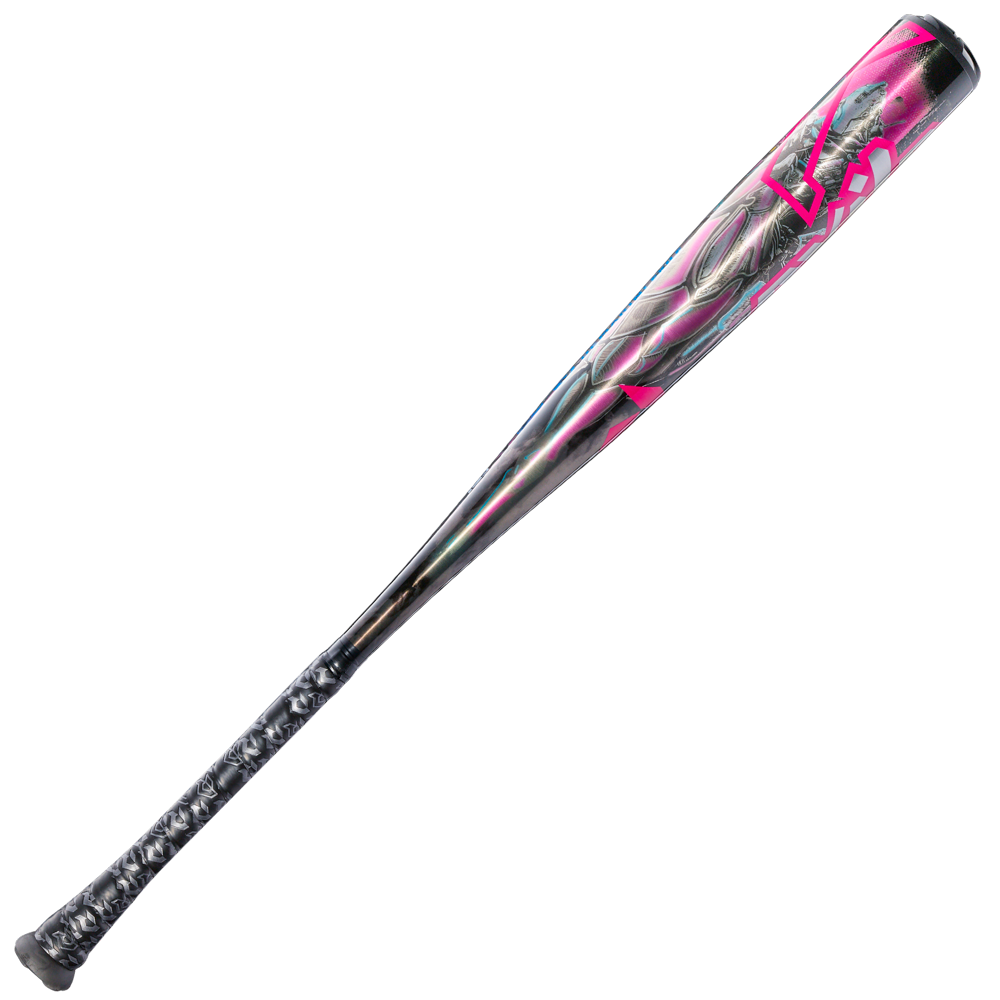 The 2026 DeMarini Exile Cyborg (-3) BBCOR Baseball Bat (WBD2654010) features bold pink and black designs and a durable X14 Alloy Barrel.