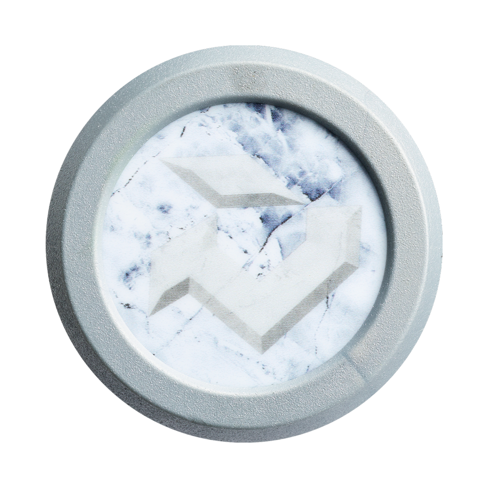 The DeMarini 2027 The Standard 13.5" Endload NSA USSSA Slowpitch Softball Bat (WBD2683010) features a silver frame, marble-patterned barrel with angular light gray design, and an Advanced Performance Composite Barrel for elite play.