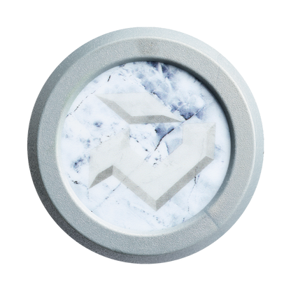 The DeMarini 2027 The Standard 13.5" Endload NSA USSSA Slowpitch Softball Bat (WBD2683010) features a silver frame, marble-patterned barrel with angular light gray design, and an Advanced Performance Composite Barrel for elite play.