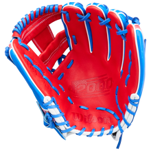 The Wilson A2000 1786SS 11.5" Baseball Glove - GOTM July 2026 features Pro Stock leather, red, white, and blue colors, plus "2000" and an American flag embossed on the palm.