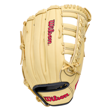 Wilson A1000 1892 12.25″ Baseball Glove: WBG05301RT1225 in tan with red lettering and a webbed pocket.
