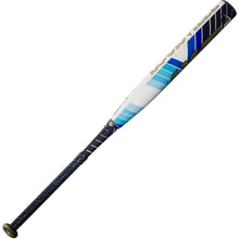 2024 Louisville Slugger LXT (-10) Fastpitch Softball Bat: WBL2812010 (USED) with a white barrel, black handle, and blue and gold geometric accents featuring PBF Technology.