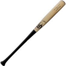 The Louisville Slugger Pro Prime Signature Series RA13 Ronald Acuna Jr. Game Model Wood Baseball Bat (WBL2934010) features a light-colored maple barrel paired with a black handle and displays the iconic Louisville Slugger logo and text on the barrel. Inspired by Ronald Acuna Jr.’s professional model, this bat offers premium performance and signature style from Louisville Slugger.