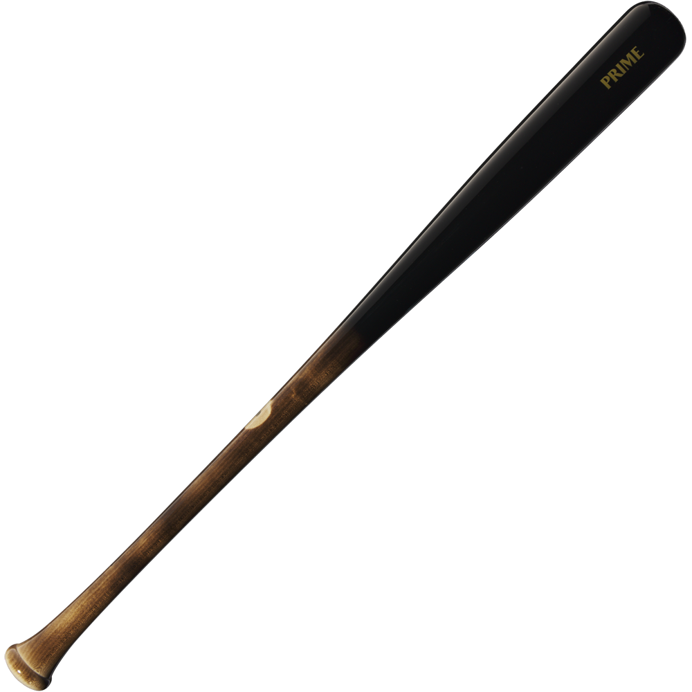 The Louisville Slugger Pro Prime Maple C271 Wood Baseball Bat (WBL2940010) features a natural brown handle, glossy black barrel with gold "PRIME," and offers a balanced swing weight for serious hitters.