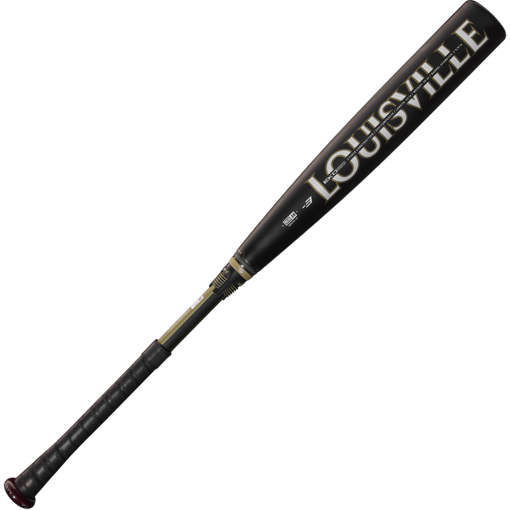 A used 2025 Louisville Slugger Meta (-3) BBCOR Baseball Bat (WBL2966010) featuring a black handle and EKO Composite Barrel.