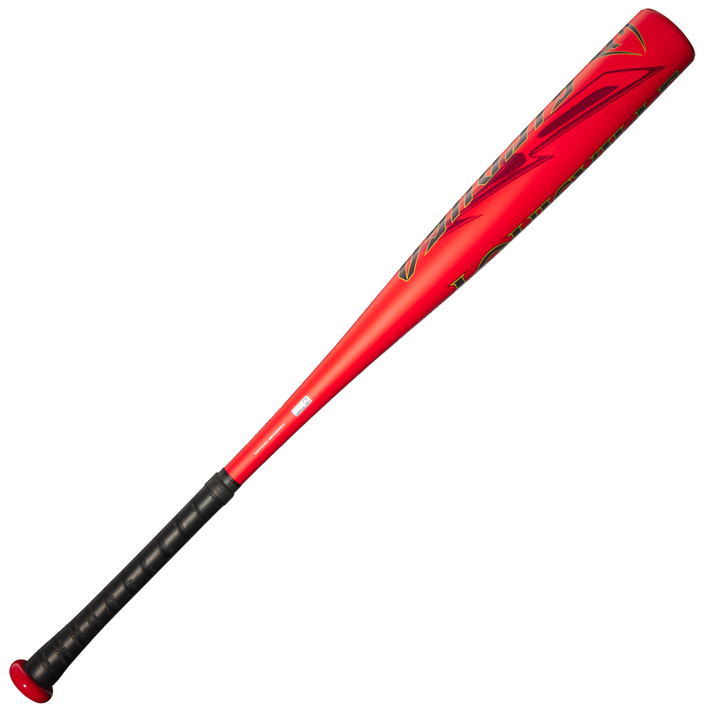 The 2025 Louisville Slugger Dynasty (-3) BBCOR Baseball Bat: WBL2969010, in bold red and black with a TPX-24 Alloy build and black grip handle, is displayed by Louisville Slugger against a plain white background.