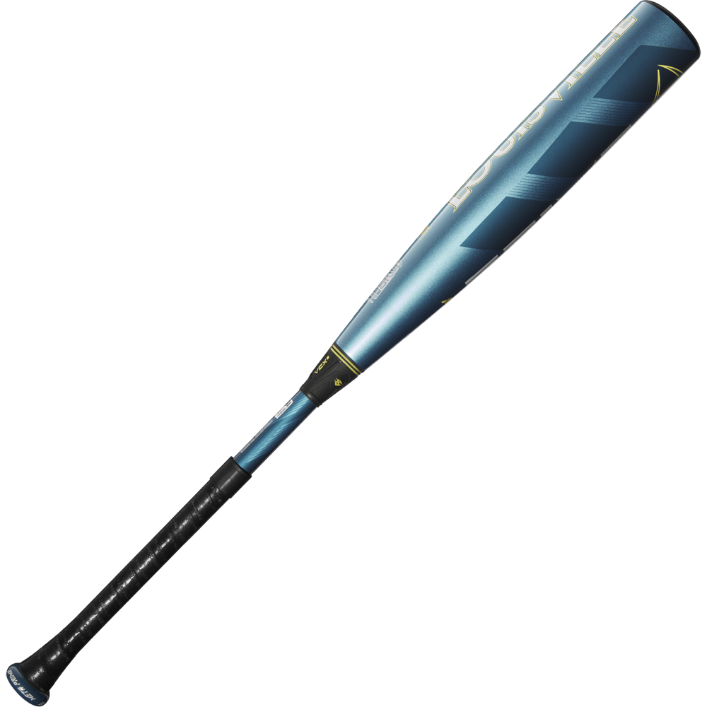 A 2025 Louisville Slugger Meta Prime (-5) 2 3/4" USSSA Baseball Bat (WBL2972010), featuring a blue and black composite design with silver accents, diagonal barrel patterns, and a textured black grip, is shown on a plain white background.