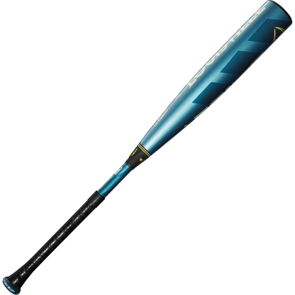 A 2025 Louisville Slugger Meta Prime (-5) 2 3/4" USSSA Baseball Bat (WBL2972010), featuring a blue and black composite design with silver accents, diagonal barrel patterns, and a textured black grip, is shown on a plain white background.