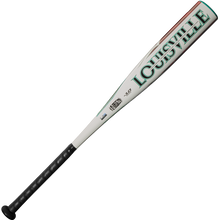 The 2025 Louisville Slugger Atlas (-10) 2 3/4" USSSA Baseball Bat (WBL2979010) is a white youth travel bat with black grip tape and green LOUISVILLE lettering, offering a lightweight alloy design ideal for young players.