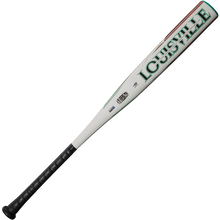 A 2025 Louisville Slugger Atlas (-5) 2 5/8" USSSA Baseball Bat (WBL2981010), featuring a balanced one-piece alloy design, white with green and red accents, and a black grip handle, shown on a plain white background.